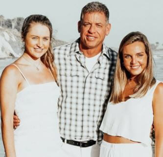 Jordan Ashley Aikman with her sister and father Troy Aikman.